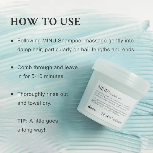 Vista 5 de Davines Champú MINU, champú de retención de color para cabello teñido y tratado, protege y mantiene el cabello brillante, brillante durante más