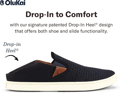 Vista 4 de OLUKAI Pehuea - Tenis sin cordones para mujer, zapatos casuales para uso diario, tacón caído y malla transpirable, ligeros y cómodos durante todo