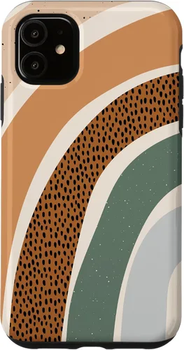 Vista 8 de Boho Burnt Orange Half Rainbow with Dotted Pattern Arches Case for iPhone 17
