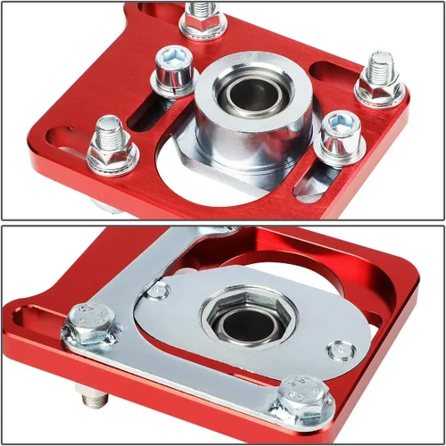 Vista 3 de DNA Motoring CBK-PLT-FM94-RD Placas delanteras ajustables +/- 2.5 Camber/Caster