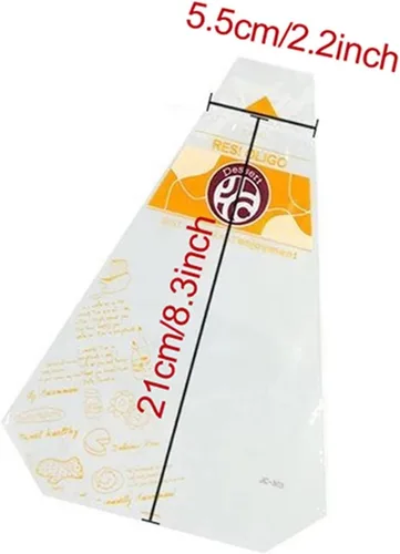 Vista 2 de 200 envoltorios de plástico para sándwiches, contenedores desechables transparentes para sándwich, caja de cuña, embalaje triangular para panadería