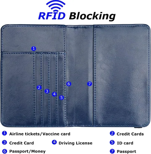 Vista 2 de Herain Soporte para pasaporte, cartera para pasaporte, funda para pasaporte, accesorios de viaje, funda de metal para pasaporte, libro de pasaporte