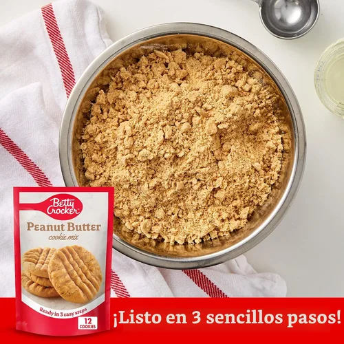 Vista 4 de Betty Crocker Mezcla de galletas de mantequilla de maní, hace doce (12) galletas de 2 pulgadas, 7.2 onzas.