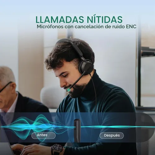 Vista 3 de Yealink UH42 SE - Auriculares con cable con micrófono, USB-A/C y auriculares estéreo para computadora de 0.138 in con micrófono de cancelación