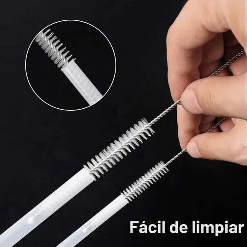 Vista 4 de 4 popotes de repuesto para Owala de 24 onzas, 32 onzas, popotes reutilizables con cepillo limpiador compatibles con botella de agua FreeSip de 24