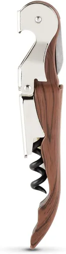 Vista 20 de True Truetap Sacacorchos de camarero de doble bisagra, abridor de botellas de vino de acero inoxidable con cortador de papel de aluminio Negro
