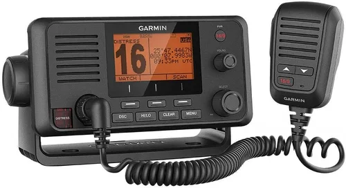 Vista 3 de Garmin 0100209800 VHF 215 AIS, gris pizarra con banda amarilla de amplificador