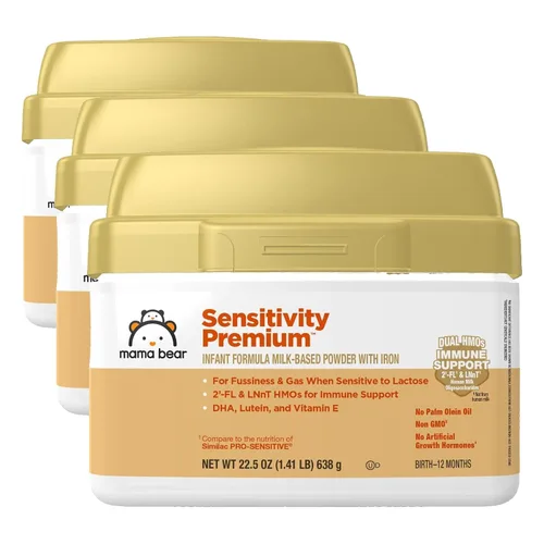 Vista 9 de Marca Amazon – Fórmula en polvo Mama Bear Sensitivity para bebés, 2'-FL HMO, para irritabilidad y gas cuando es sensible a la lactosa, sin OMG, 22.5