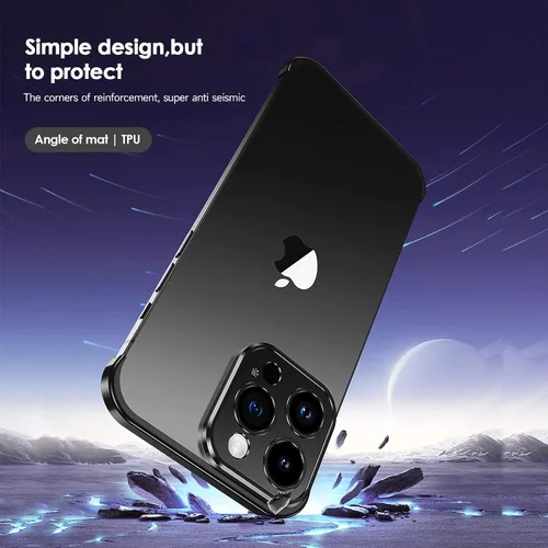Vista 3 de Losin Compatible con iPhone 13 Funda con Protector de Lente de Cámara, Marco de Aluminio Sin Bordes, Diseño Sin Marcos, Delgada y Ligera, Cubierta