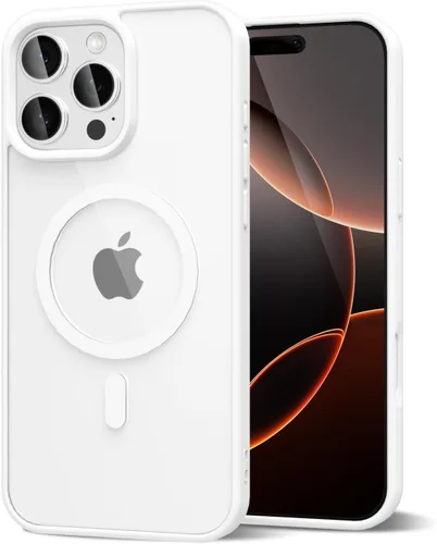 Vista 162 de oakxco Funda magnética transparente compatible con Magsafe, bonita funda delgada y transparente de poliuretano termoplástico no amarillenta, carcasa