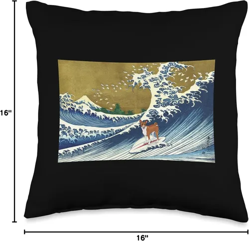 Vista 4 de Basenji - Almohada de regalo para camisas y sudaderas con capucha, 16.0 x 16.0 in, multicolor