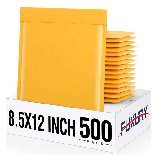 Vista 22 de Fuxury Paquete de 25 sobres de burbujas de papel kraft de 8.5 x 12 pulgadas, sobres acolchados de fuerte adherencia autosellados, sobres acolchados