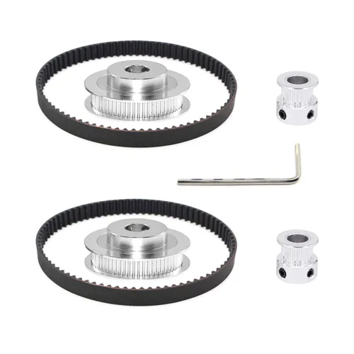 Vista 10 de 2Kit 2GT Rueda síncrona 20 y 30 dientes de 0.197 in de diámetro de aluminio Polea de sincronización con 2 piezas de longitud 7.874 in de ancho