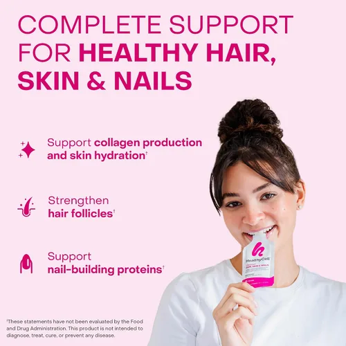 Vista 2 de Healthycell Suplemento líquido diario vibrante para cabello, piel y uñas, suplementos de belleza con nutrientes hidratantes y vitaminas esenciales