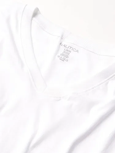 Vista 2 de Nautica Paquete de 4 camisetas de algodón con cuello en V