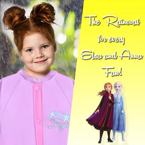 Vista 5 de Disney Frozen - Ropa impermeable con capucha para niñas pequeñas