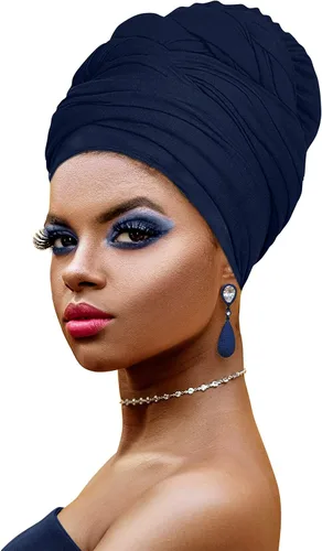 Vista 26 de Ankara - Diadema suave con estampado africano para la cabeza, bufanda para el cabello largo, turbante, corbata, punto africano, envolturas