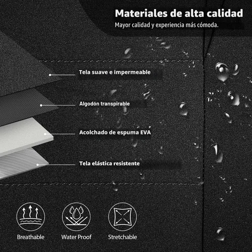Vista 6 de Car Pass - Fundas impermeables de neopreno para asientos, juego completo negro de ajuste universal, fundas protectoras para interior de auto SUV