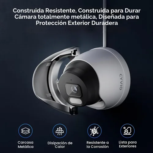 Vista 2 de Sistema de cámara de torreta PoE 4K, carcasa metálica, NVR HDD de 2 Blanco suave