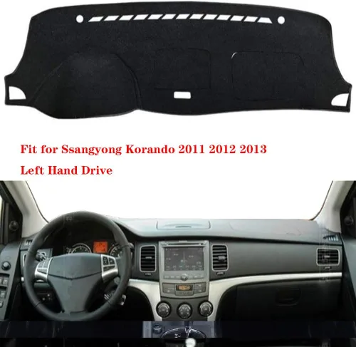 Vista 2 de Cubierta auto del tablero del coche para Ssangyong Korando 2011 2012 2013 mano izquierda Dashmat pad alfombra Dash Mat