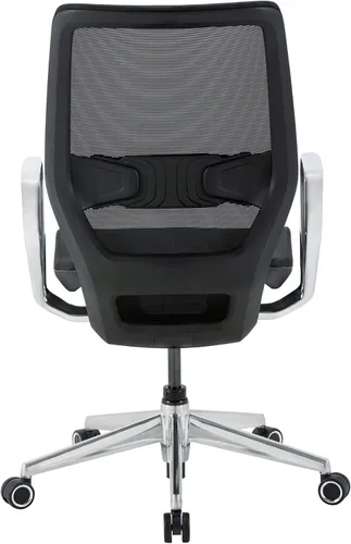 Vista 5 de WorkPro® Sentrix Silla de oficina ergonómica de malla/malla con respaldo medio, brazos fijos, negro, compatible con BIFMA