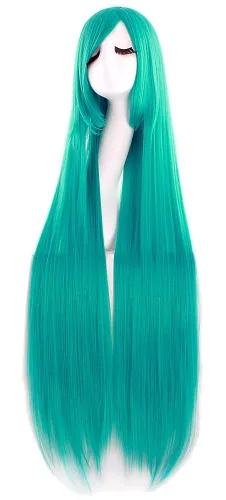 Vista 9 de MapofBeauty - Peluca de cabello largo y rizado en espiral para disfraz de cosplay (azul celeste)