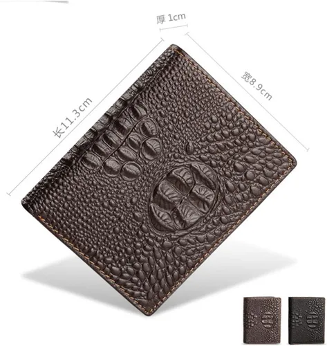 Vista 2 de SDFGH Cartera vertical corta para hombre, funda de cuero multifuncional, tarjetero para almacenamiento de tarjetas