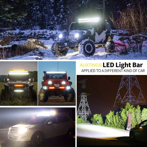 Vista 7 de AUXTINGS 22 "270 W LED luz de trabajo Barra foco inundación haz combo curva triple fila 7D DC 12V-24V 6000k luz de conducción para vehículos