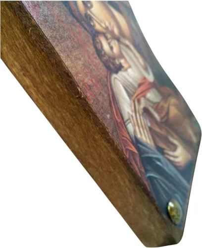 Vista 2 de Iconsgr Monte Athos ortodoxo griego de madera hecho a mano icono de la Virgen María y Jesucristo / MP4