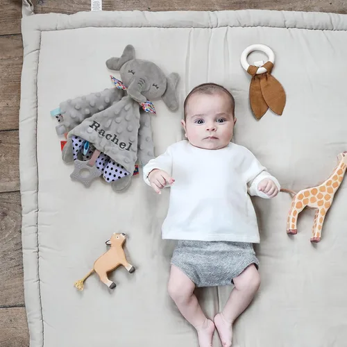 Vista 5 de Manta de seguridad para bebé, regalos personalizados para bebés con nombre, regalos para baby shower de Navidad, juguetes para bebés recién nacidos