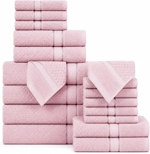 Vista 7 de Ample Decor Juego de toallas de baño 100% algodón, 6 piezas, suaves y absorbentes, de secado rápido, juego de toallas de baño
