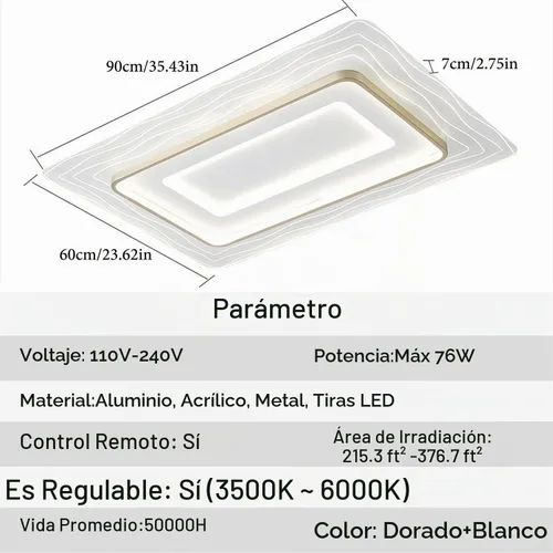 Vista 6 de TFCFL Lámpara de techo LED regulable, lámpara de techo LED ultradelgada de acrílico de montaje empotrado de 3500 K - 6000 K brillo LED lámpara