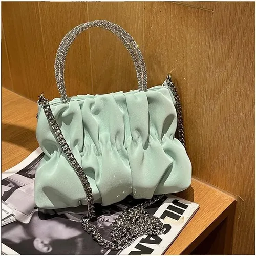 Vista 7 de Bolso de hombro acolchado para mujer, bolso de mano de diseño moderno de verano, bolso de hombro ligero de cuero vegano para niñas