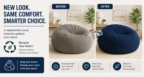 Vista 3 de ULTIMATE SACK Funda de repuesto para puf de 5 pies Gamuza burdeos Solo funda extraíble lavable borgoña ante