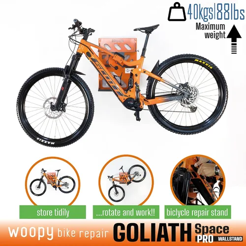Vista 3 de WOOPY Soporte de pared para bicicleta - Soporte para bicicletas de almacenamiento para garaje o hogar - Soporte vertical para bicicletas