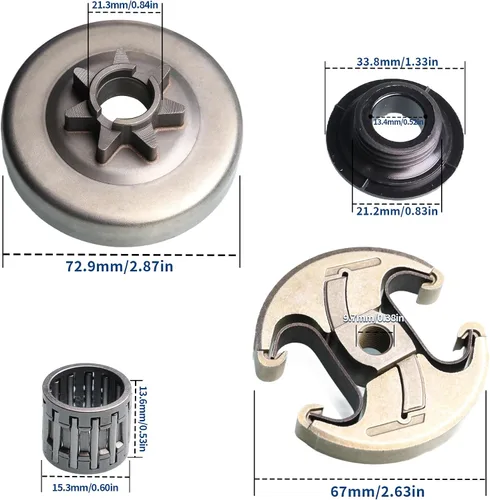 Vista 8 de Embrague de piñón 0 .375 7T para Husqvarna 455, 455 Rancher, 460, 460 Motosierra Rancher 537110503 y 537291604