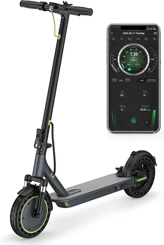 Vista 9 de Electric Scooter- 8.5"/10''Solid Tires, 350W/500W Motor, Up to 19/22MPH& 12/16/21/23Miles Long-Range Scooter with Double Braking System Verde07