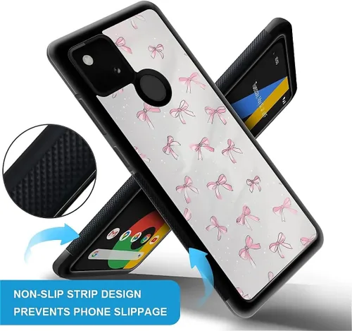 Vista 1650 de Compatible con Google Pixel 4A 5G Mobile Case Creative Acrylic Panel trasero Silicona Protección Grip especialmente diseñado para Google Pixel 4A 5G