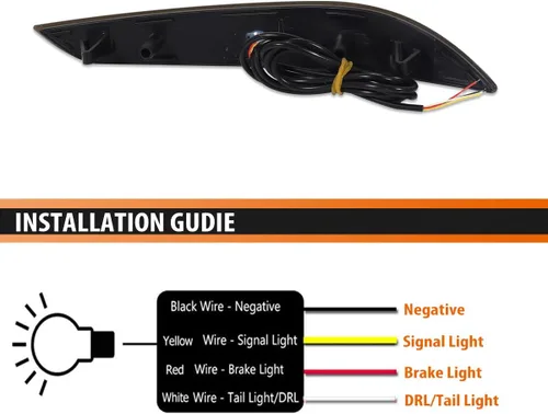 Vista 5 de ADIIL Luces de freno traseras de lente roja secuencial LED secuencial para Chevrolet Cruze 2016-2019, reemplaza la luz del reflector del parachoques