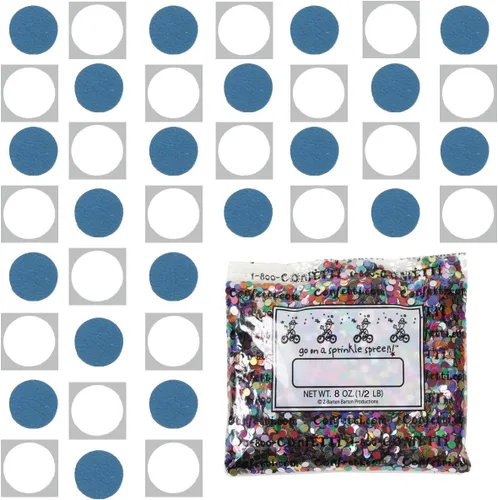 Vista 12 de Confetti Circle 1/4" Negro, Azul Marino Combo - 2 bolsas de media onza (1 oz) (8550/9971)