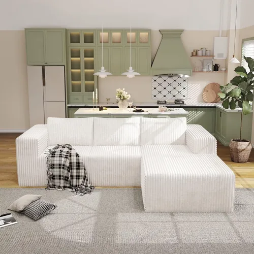 Vista 36 de Sofás modulares de pana otomana de 28.74 pulgadas para sala de estar, taburetes de sofá sin hueso, no requiere montaje, sofá profundo en una caja