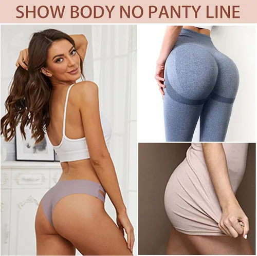 Vista 2 de Ameetorie Tangas sexys para mujer, ropa interior sin costuras para mujer, de tiro bajo, bragas invisibles para mujer, paquete de 6