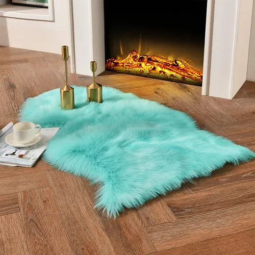 Vista 27 de duduta - Alfombra de pelo sintético de lana de oveja beige 2x3 pies, suave y esponjosa, funda para silla de pelo mullido, alfombra pequeña