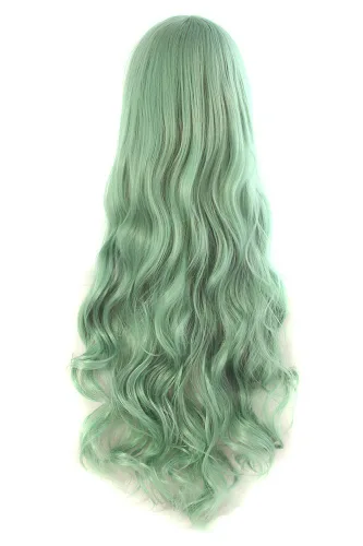 Vista 2 de MapofBeauty Peluca de disfraz de cosplay rizada en espiral de 32 pulgadas (80 cm) de largo color gris (Gray Green)