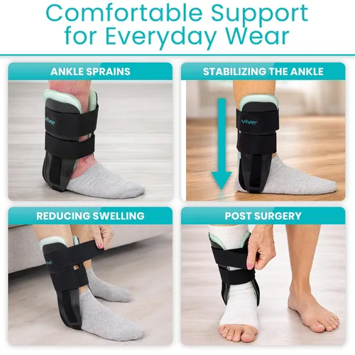 Vista 5 de Vive Estabilizador de estribo de tobillo – Estabilizador de gel de aire para esguince de tobillo, soporte para tendinitis para hombres y mujeres