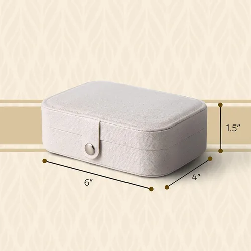 Vista 6 de Hivory Estuche organizador de joyas de viaje, soporte para collares, anillos y aretes, caja pequeña, cajas de joyería compactas para mujeres y niñas