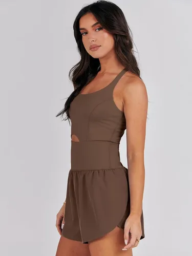 Vista 5 de ANRABESS Conjunto de una pieza para mujer, para correr, ejercicio, gimnasio, yoga, ropa deportiva de verano 2025