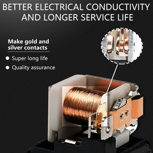 Vista 4 de 2 relés de 4 pines, 30A, 12V para automóvil - Relé de arranque resistente multiusos - Accesorios automotrices universales con diseño impermeable