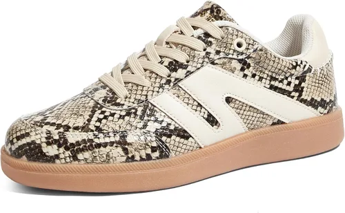 Vista 3 de LUCKY STEP Zapatillas de moda con suela de goma retro para mujer
