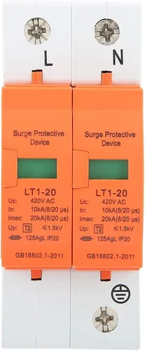 Vista 6 de 2 Polo 1 Pieza Dispositivo DIN Rail Montaje Protector Dispositivo de Baja Tensión 10-20KA 420V Electrónico
